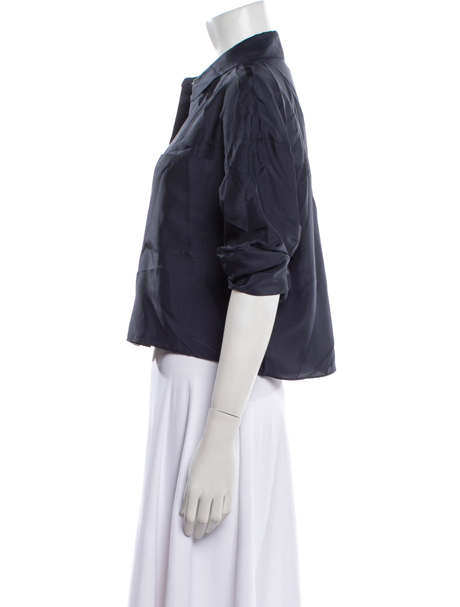 TWP Silk Short Sleeve Crop Top