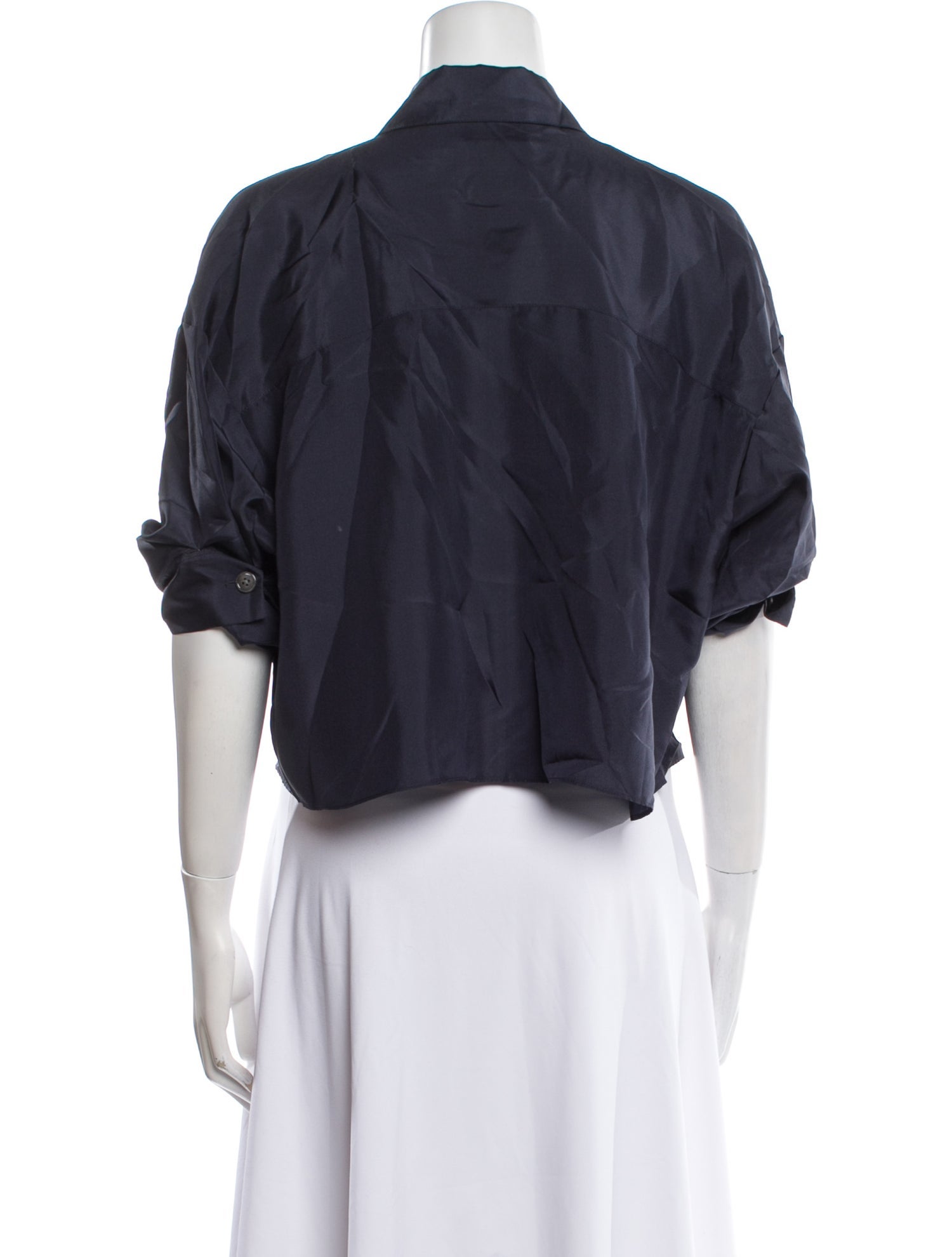 TWP Silk Short Sleeve Crop Top