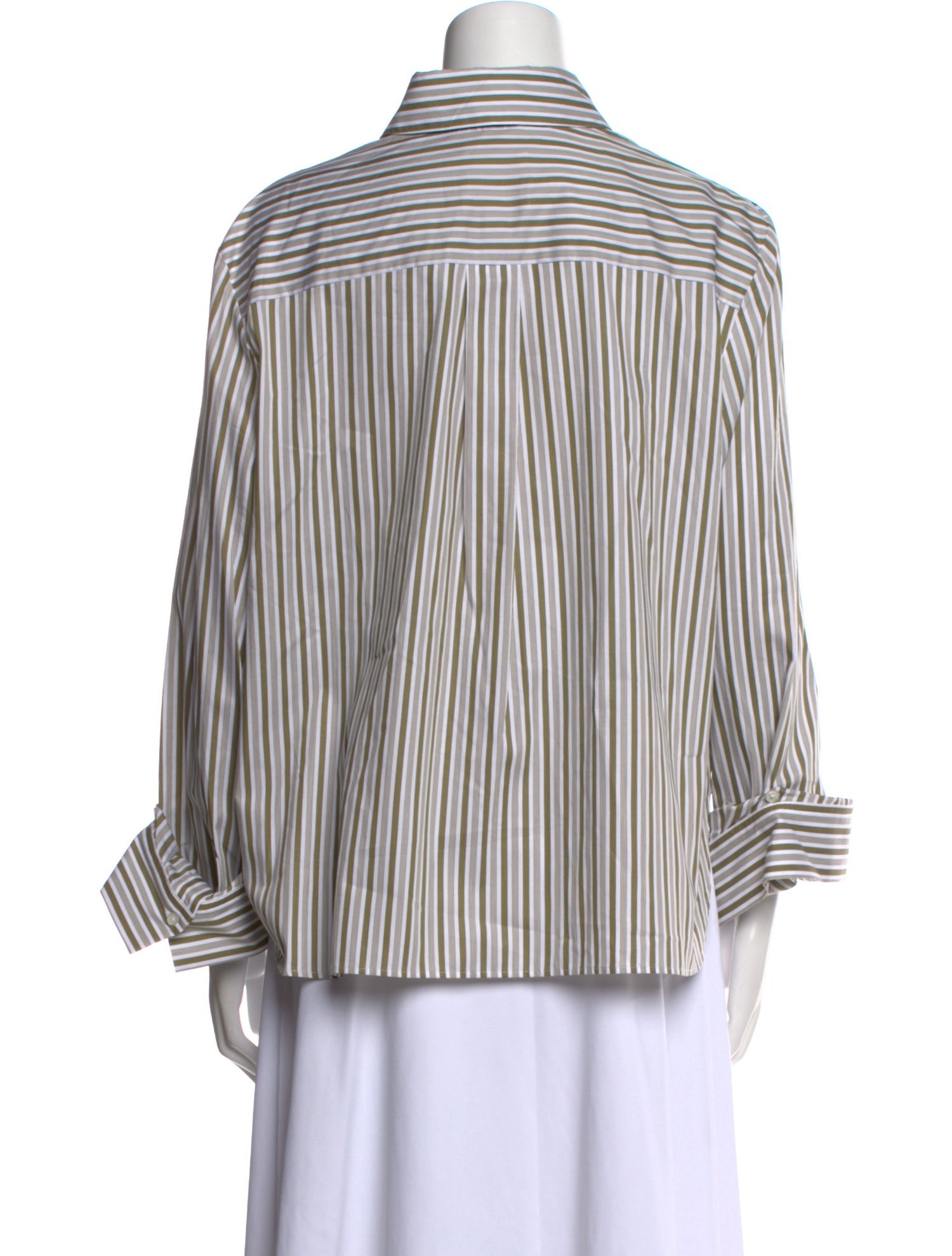 TWP Striped Long Sleeve Button-Up Top