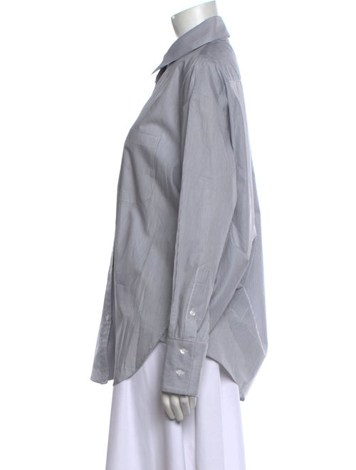 TWP Striped Long Sleeve Button-Up Top