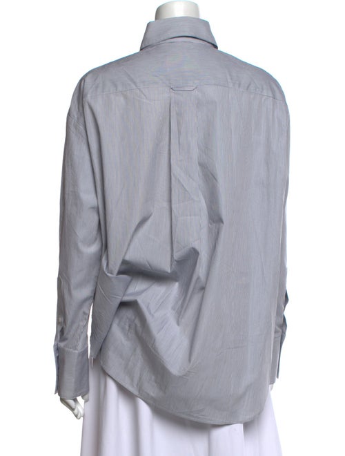 TWP Striped Long Sleeve Button-Up Top