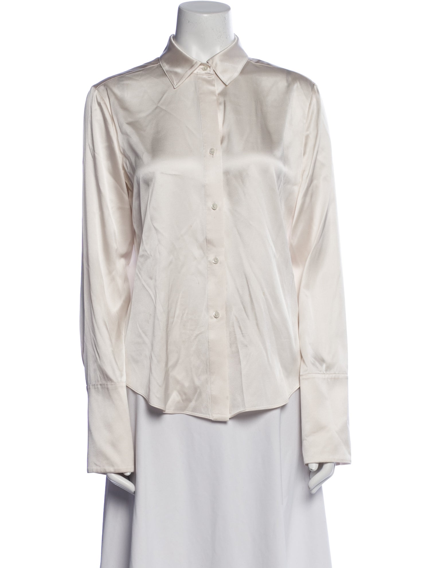 TWP Silk Long Sleeve Button-Up Top