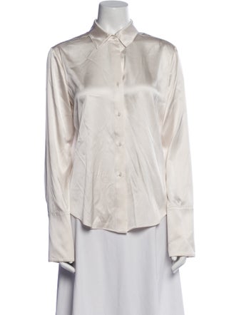 TWP Silk Long Sleeve Button-Up Top