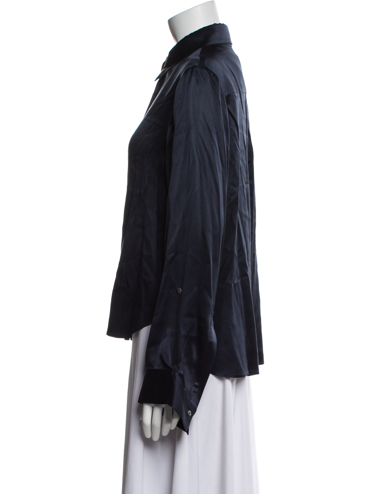 TWP Silk Long Sleeve Button-Up Top