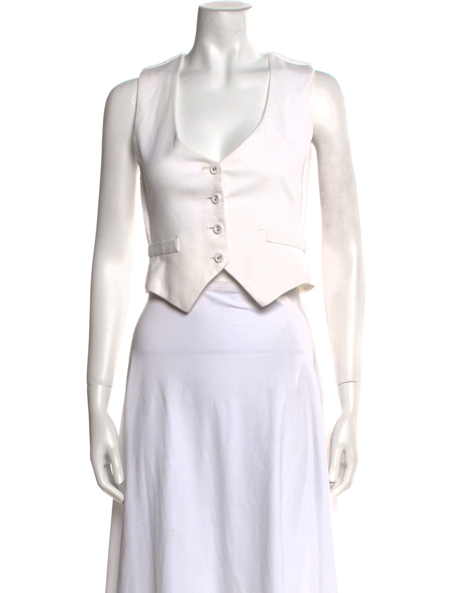 TWP Linen V-Neck Crop Top