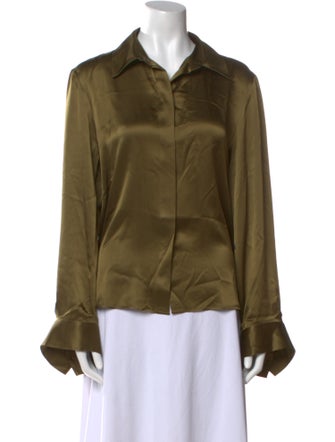 TWP Silk Long Sleeve Button-Up Top