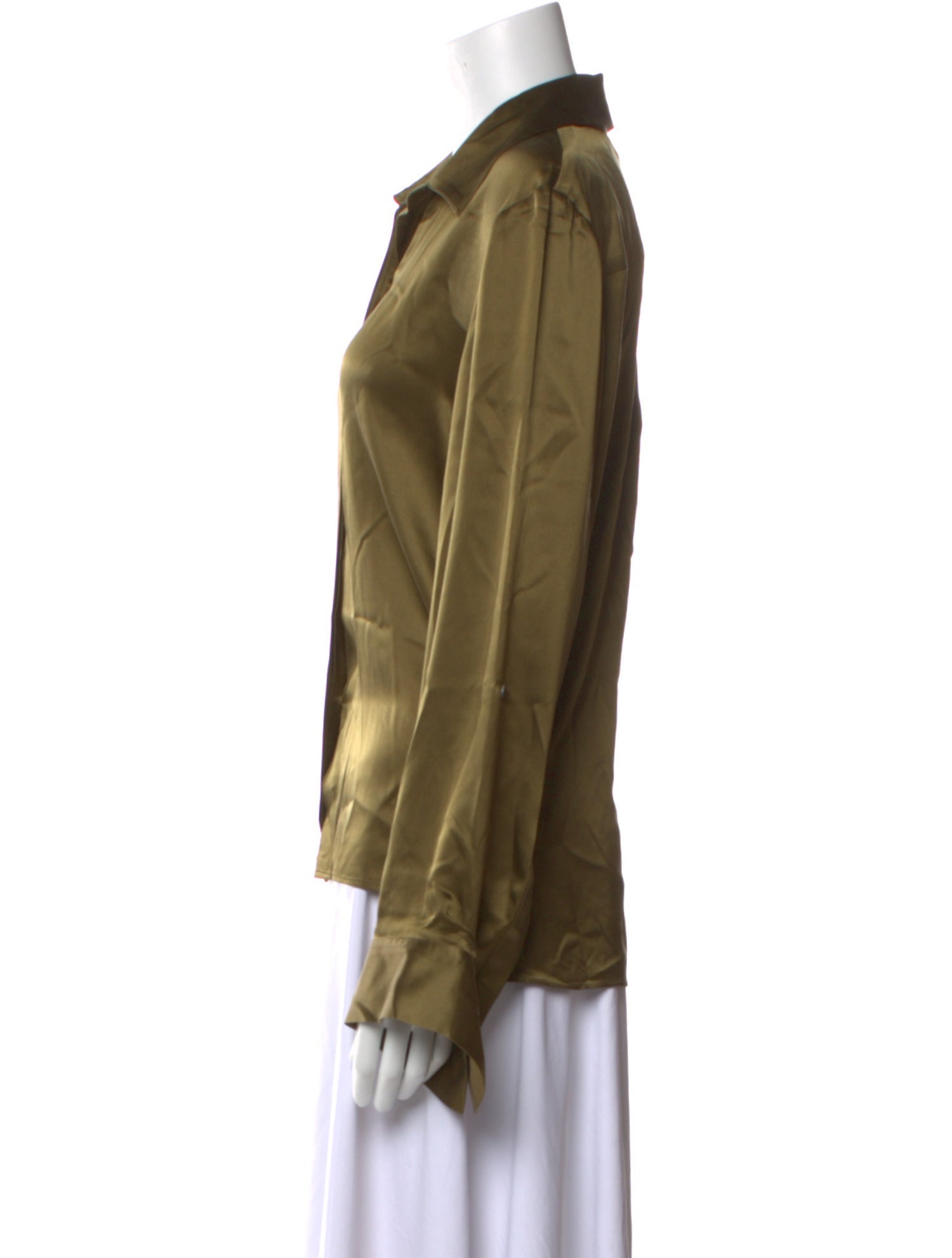 TWP Silk Long Sleeve Button-Up Top