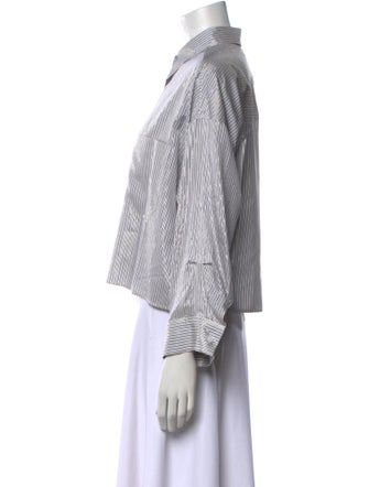 TWP Silk Striped Button-Up Top