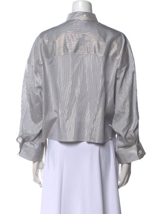 TWP Silk Striped Button-Up Top