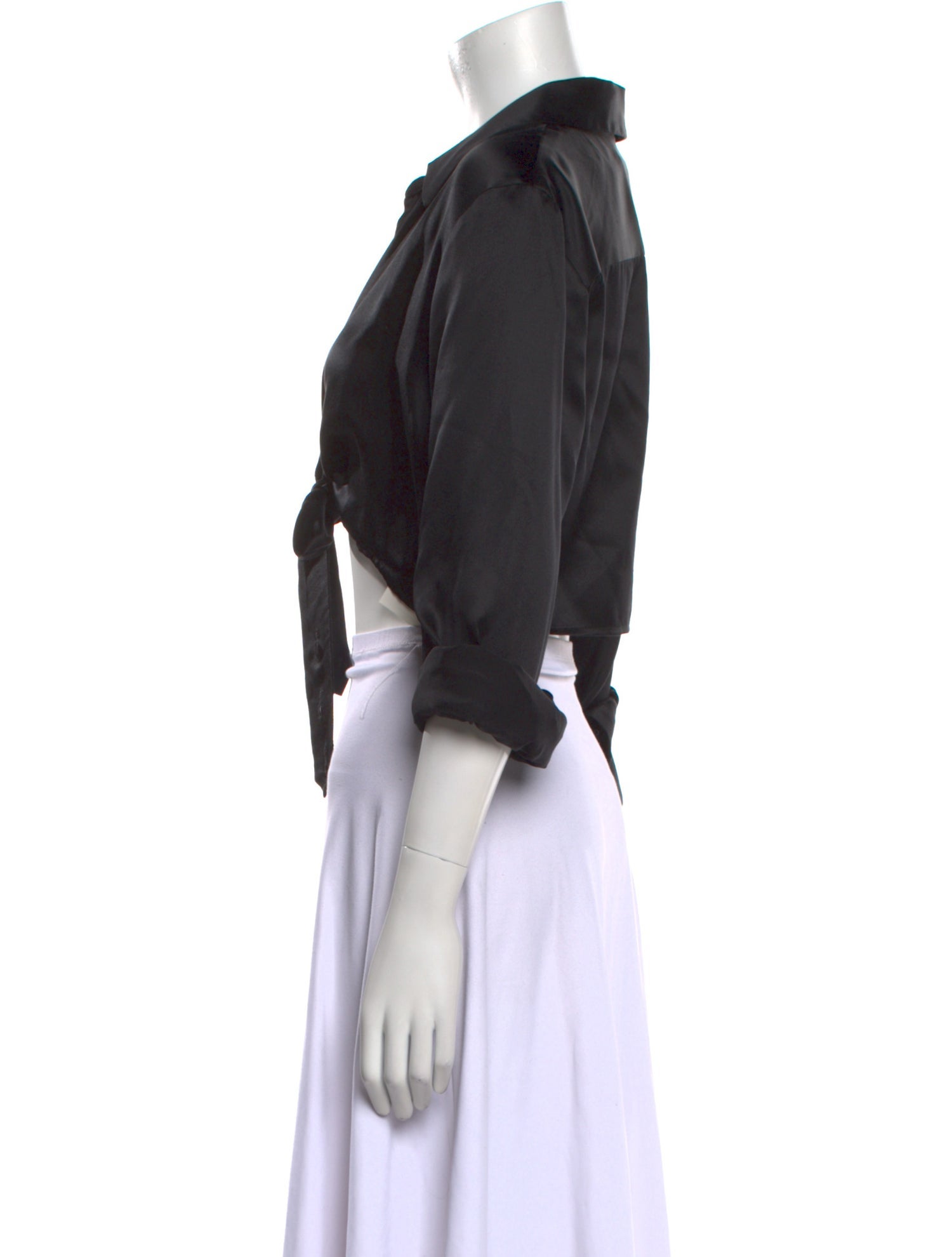 TWP Silk V-Neck Crop Top