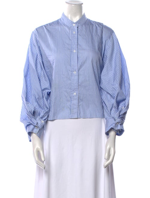 TWP Striped Long Sleeve Button-Up Top