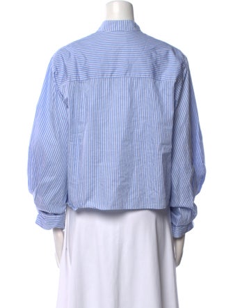 TWP Striped Long Sleeve Button-Up Top