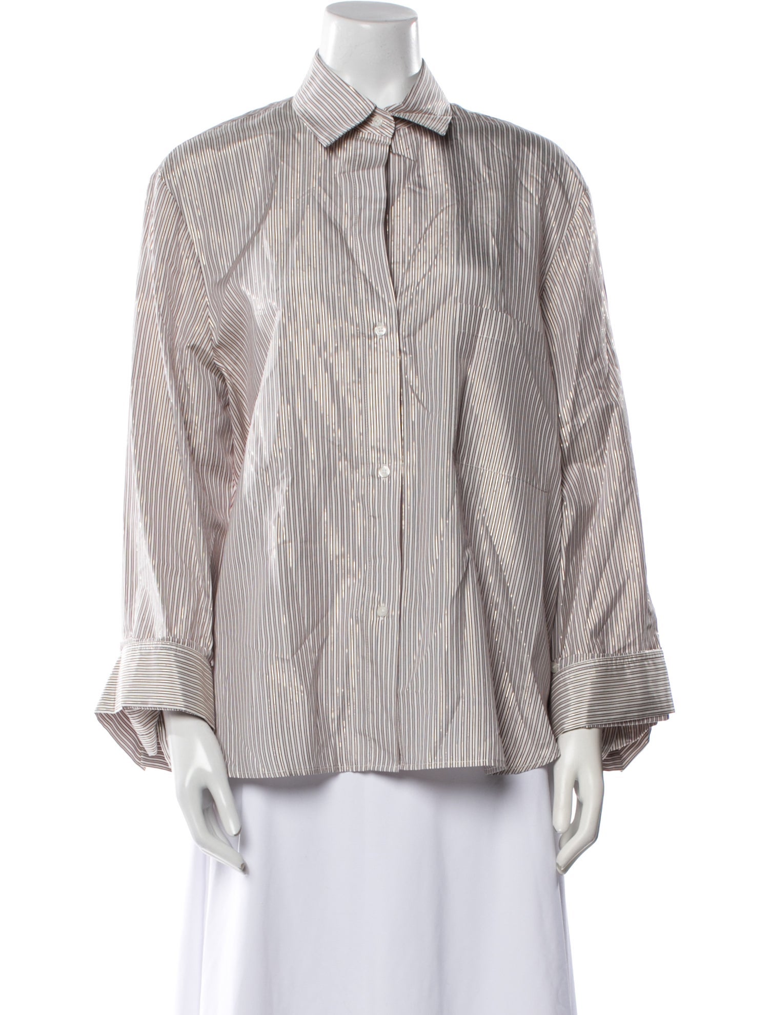 TWP Silk Striped Button-Up Top w/ Tags
