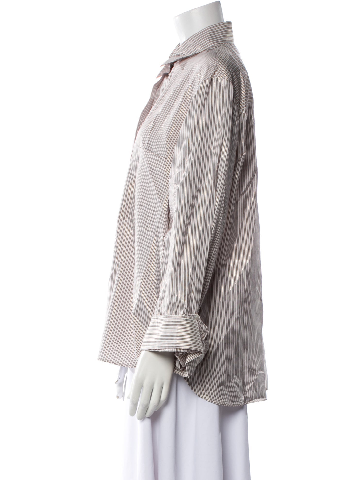 TWP Silk Striped Button-Up Top w/ Tags