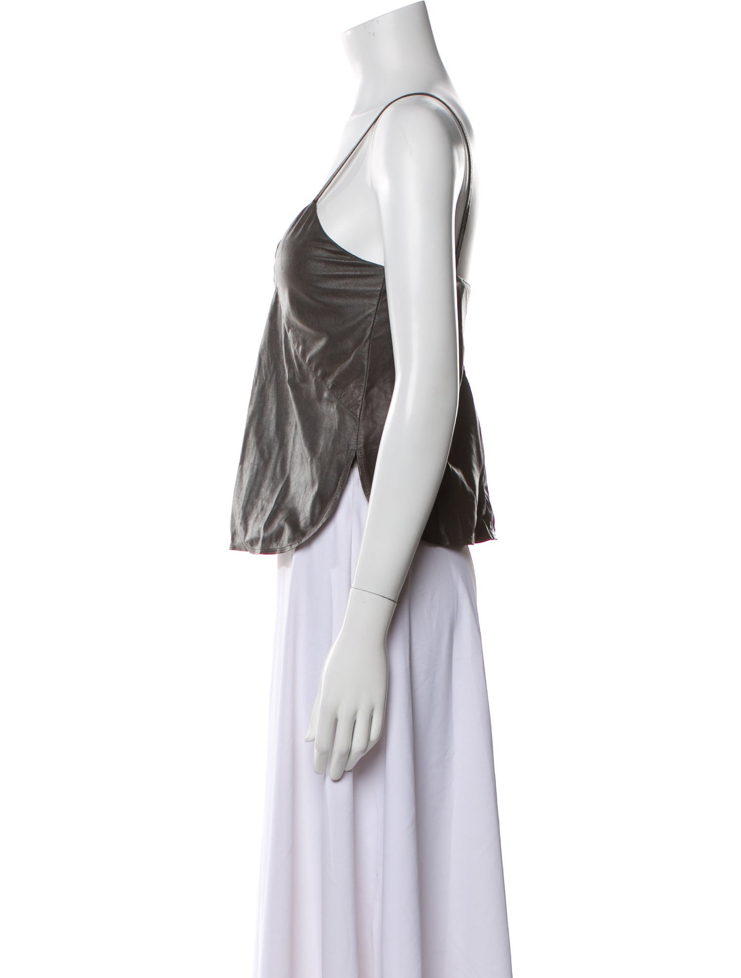 TWP Lambskin V-Neck Crop Top w/ Tags