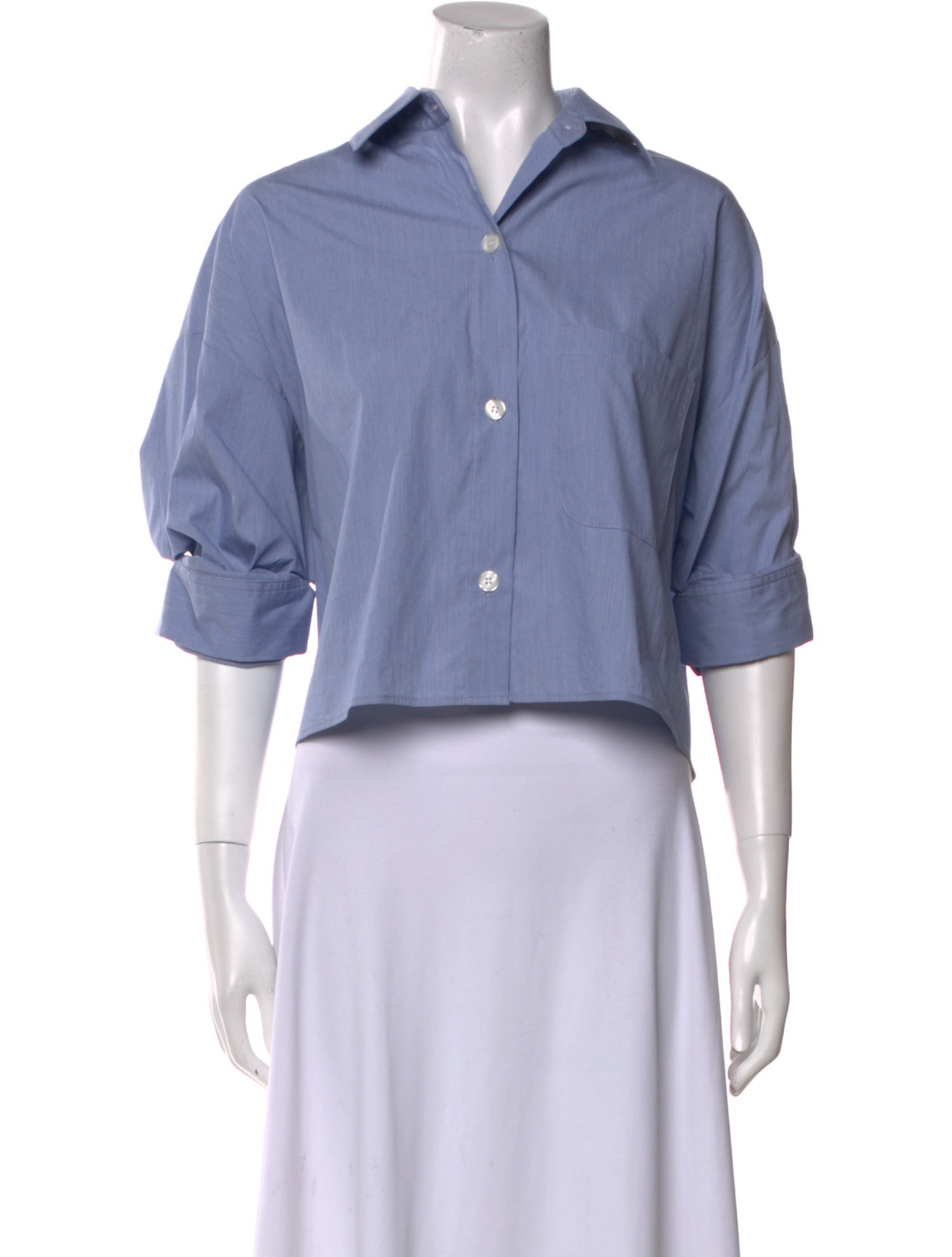 TWP Three-Quarter Sleeve Crop Top