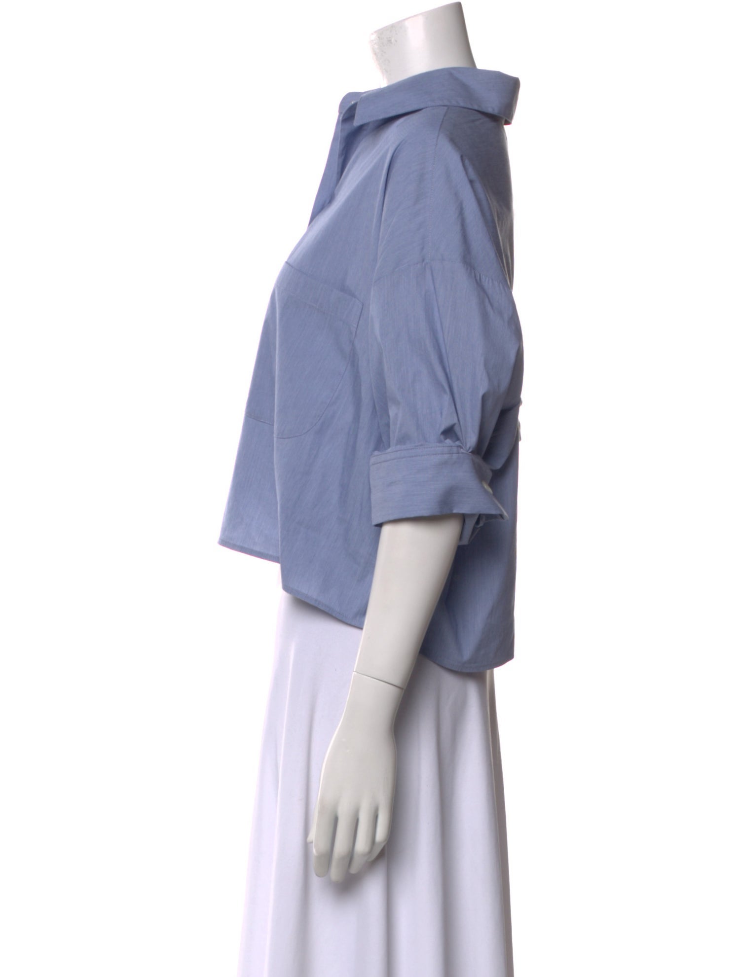 TWP Three-Quarter Sleeve Crop Top