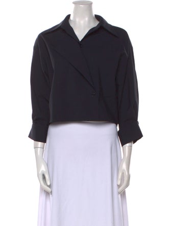 TWP Wool Three-Quarter Sleeve Crop Top