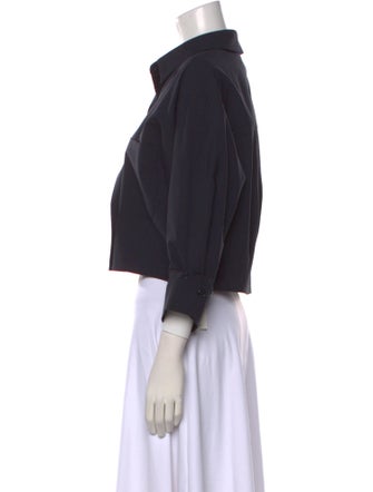 TWP Wool Three-Quarter Sleeve Crop Top