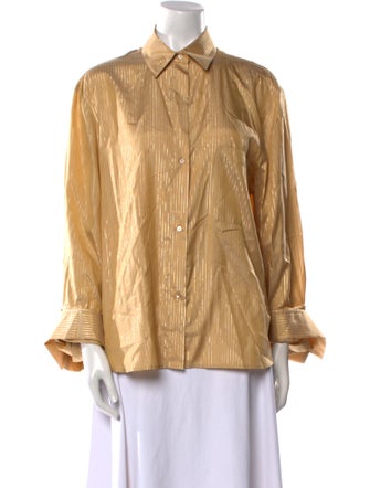 TWP Silk Long Sleeve Button-Up Top