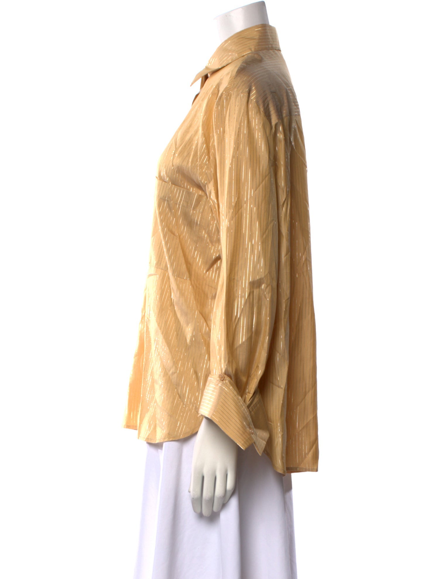 TWP Silk Long Sleeve Button-Up Top