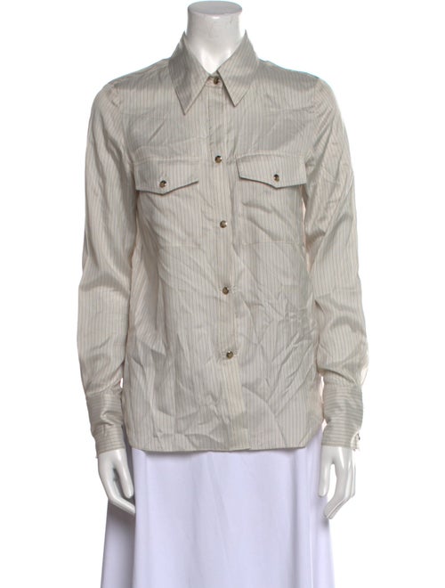TWP Silk Long Sleeve Button-Up Top