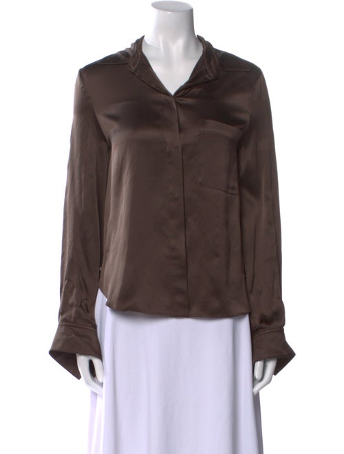 TWP Silk Long Sleeve Button-Up Top