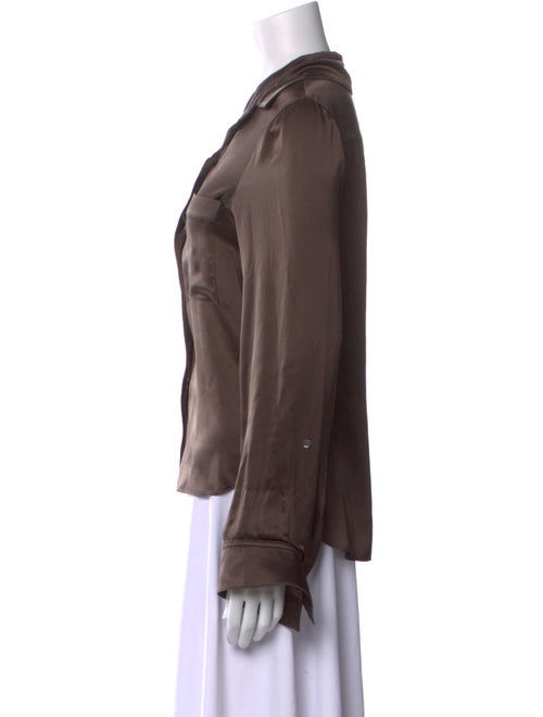 TWP Silk Long Sleeve Button-Up Top