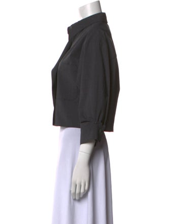 TWP Wool Three-Quarter Sleeve Crop Top