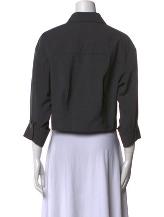 TWP Wool Three-Quarter Sleeve Crop Top