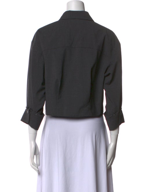 TWP Wool Three-Quarter Sleeve Crop Top