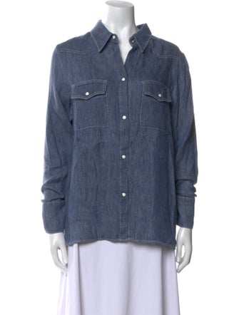 TWP Hemp Long Sleeve Button-Up Top