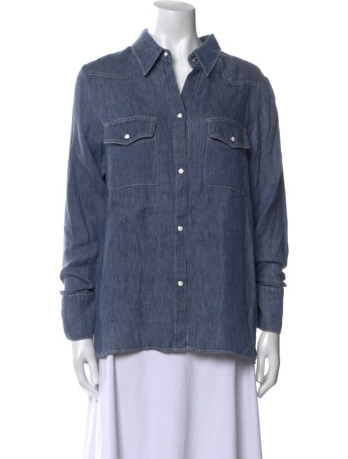 TWP Hemp Long Sleeve Button-Up Top