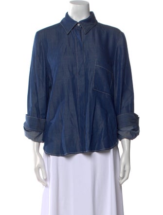 TWP Three-Quarter Sleeve Button-Up Top