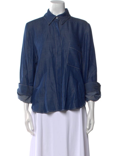 TWP Three-Quarter Sleeve Button-Up Top