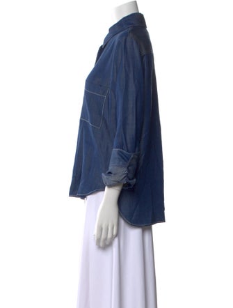 TWP Three-Quarter Sleeve Button-Up Top