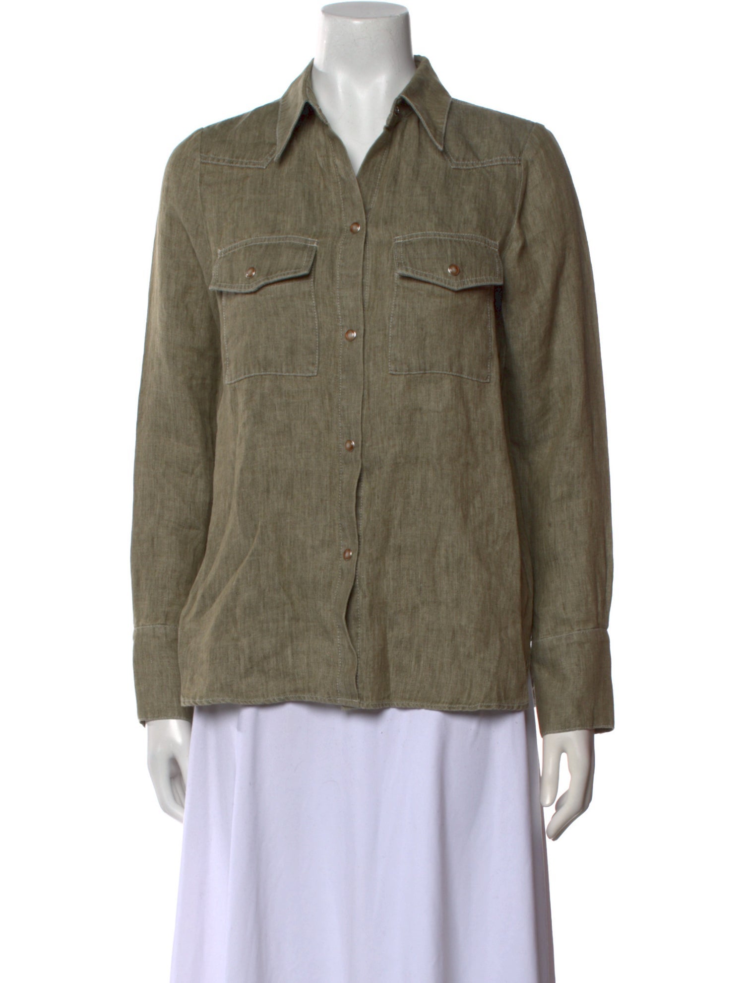 TWP Hemp Long Sleeve Button-Up Top