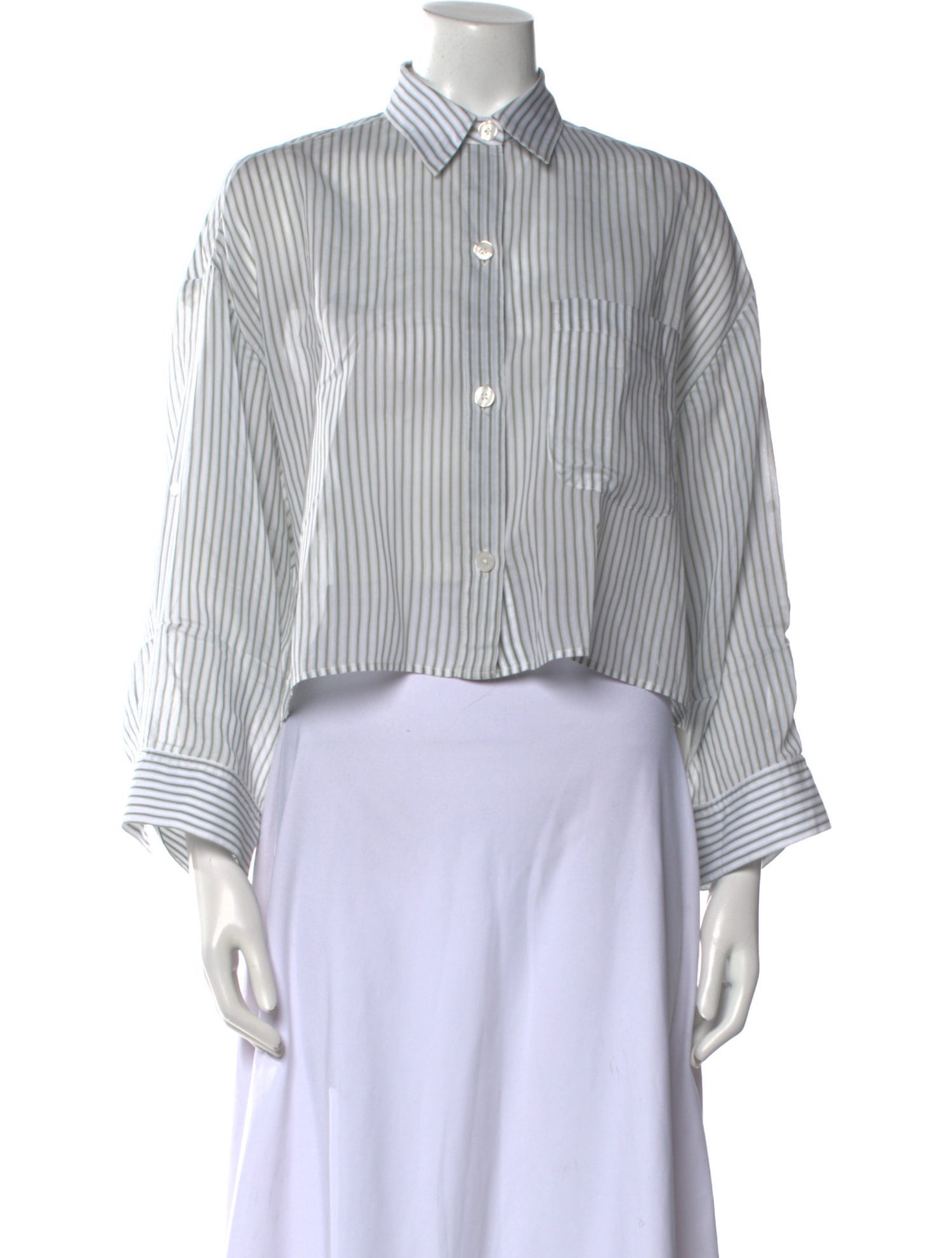 TWP Striped Long Sleeve Crop Top