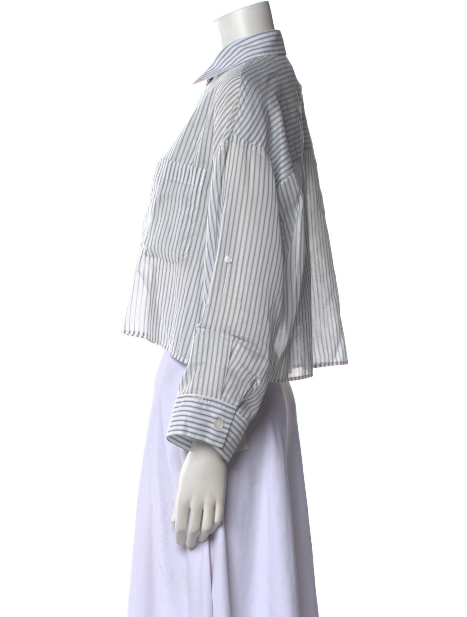 TWP Striped Long Sleeve Crop Top