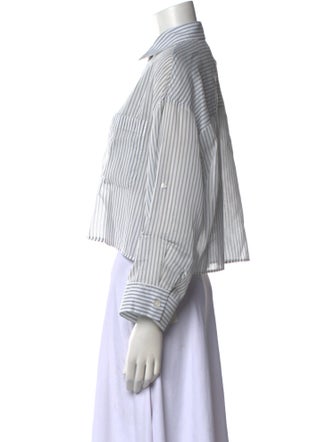 TWP Striped Long Sleeve Crop Top