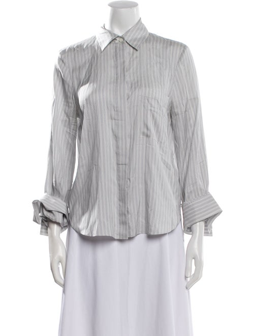 TWP Silk Striped Button-Up Top