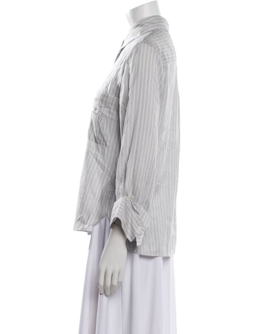 TWP Silk Striped Button-Up Top