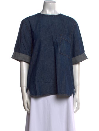 TWP Crew Neck Short Sleeve Blouse