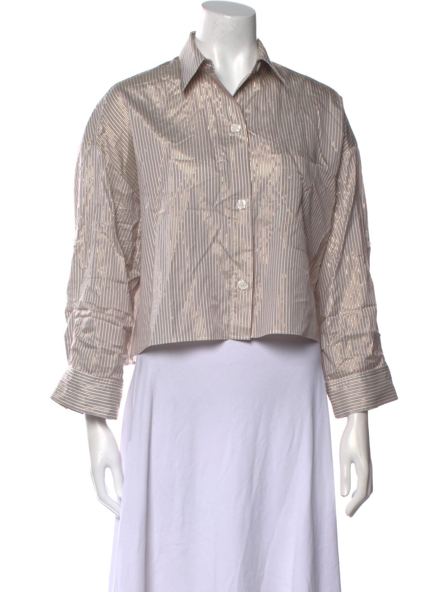 TWP Silk Striped Crop Top