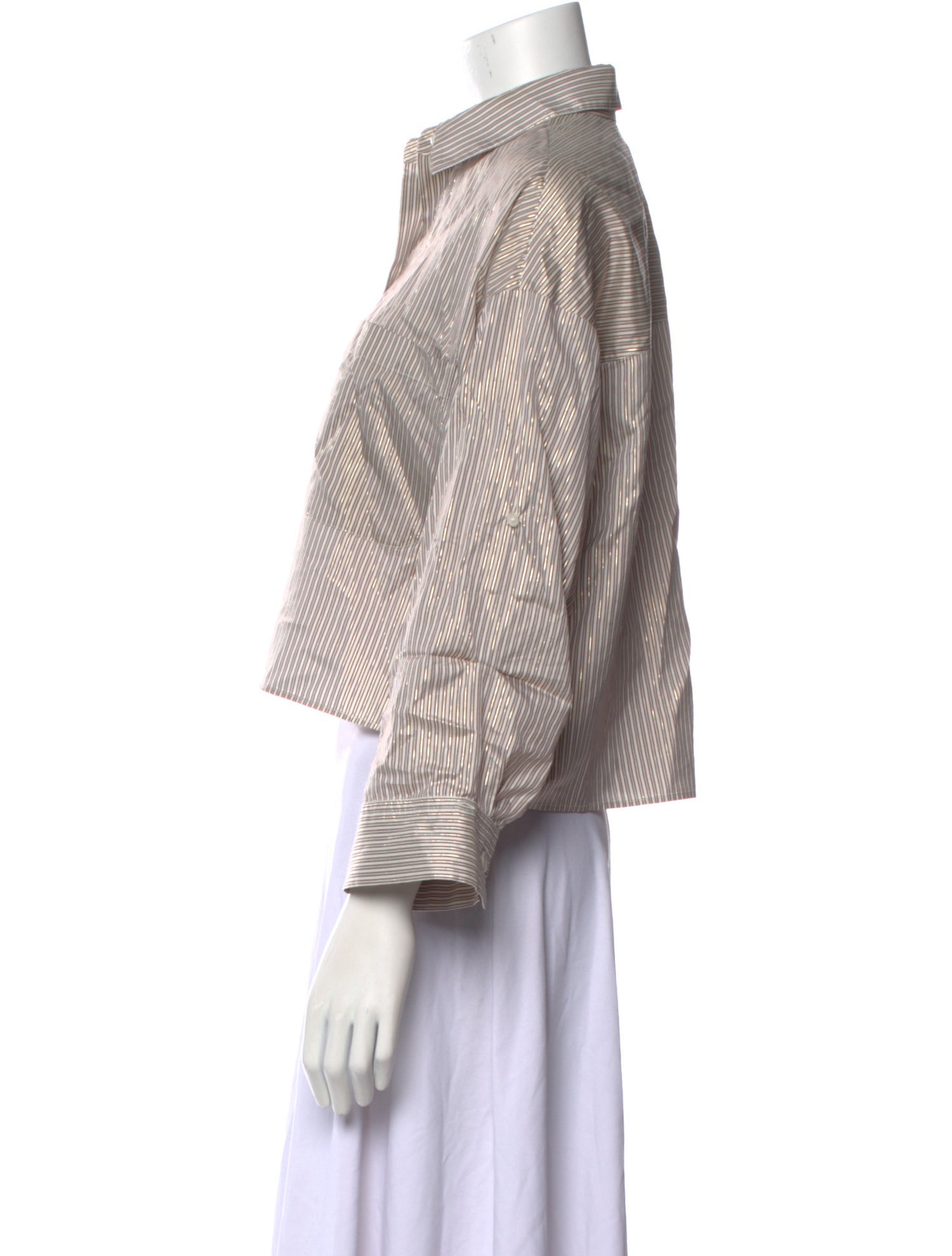 TWP Silk Striped Crop Top