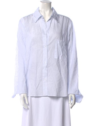 TWP Striped Long Sleeve Button-Up Top