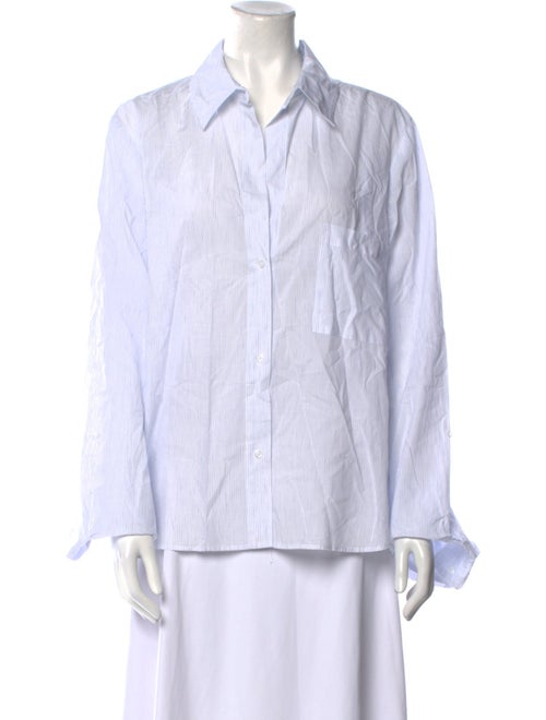 TWP Striped Long Sleeve Button-Up Top