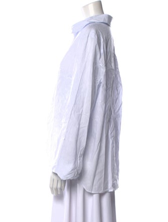 TWP Striped Long Sleeve Button-Up Top