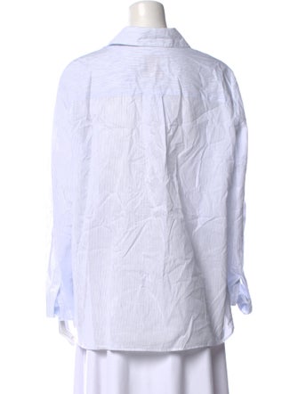 TWP Striped Long Sleeve Button-Up Top