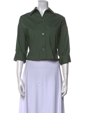 TWP Three-Quarter Sleeve Crop Top